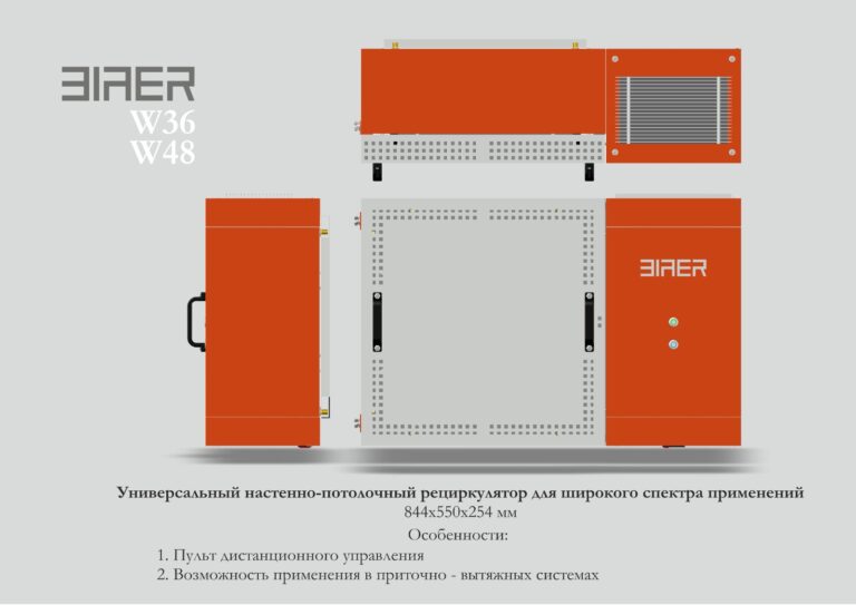 W36 / W38   Универсальный настенно-потолочный рециркулятор для широкого спектра применений